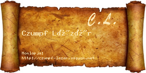 Czumpf Lázár névjegykártya